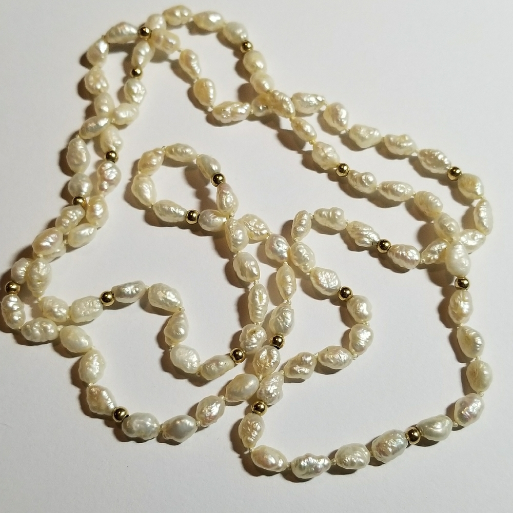 Relisted - vintage real pearls necklace freshwater knotted - Picture 8 of 10